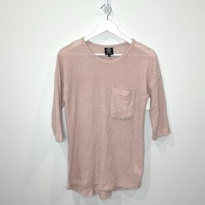 Bobeau Pale Pink Short Sleeve Top
